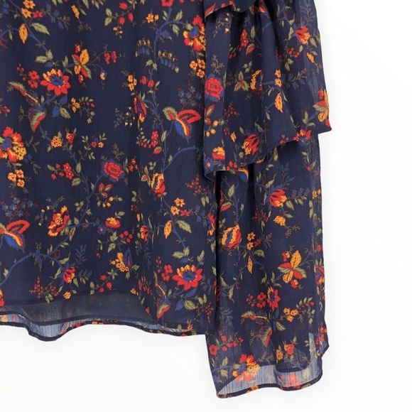Madewell Tiered Ruffle-Sleeve Top in Climbing Vine Navy Floral size Small - Picture 6 of 14